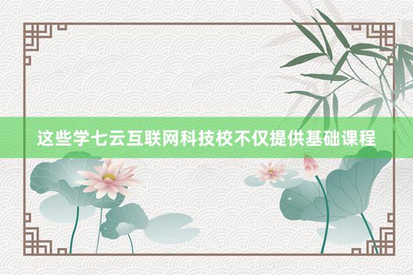 这些学七云互联网科技校不仅提供基础课程