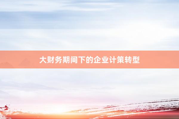 大财务期间下的企业计策转型